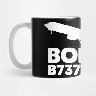 Boeing B737Max9 Silhouette Print (White) Mug